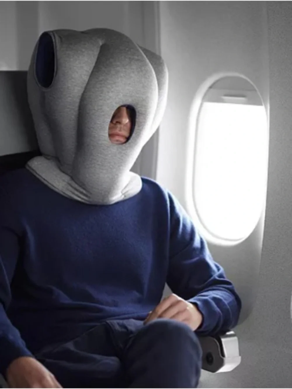 OSTRICHPILLOW Original Napping Pillow, Blue/Grey, NWT